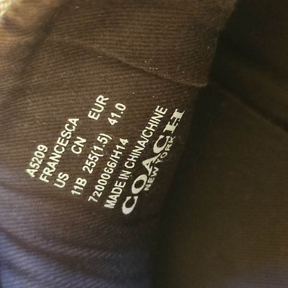 Coach Womens Low Top Signature Canvas Shoes Khaki Mahogany Size 11 lace up - Picture 7 of 8